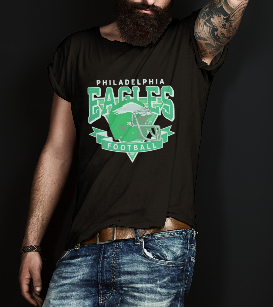 Philadelphia Eagles Helmet Vintage Style Football Fan Gear T-Shirt