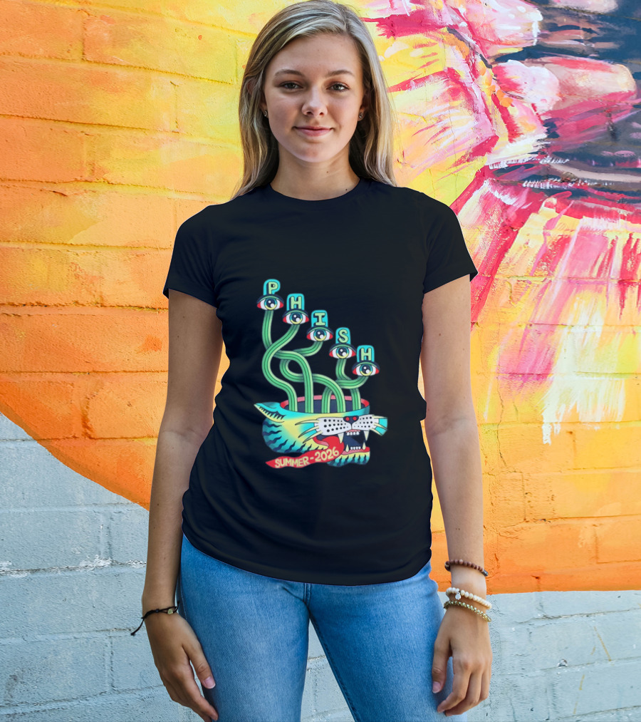 Phish Summer 2026 Jam Band Psychedelic Cat Eye Stalks T-Shirt