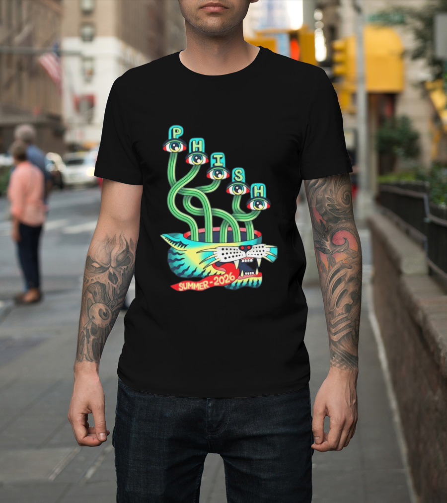 Phish Summer 2026 Jam Band Psychedelic Cat Eye Stalks T-Shirt