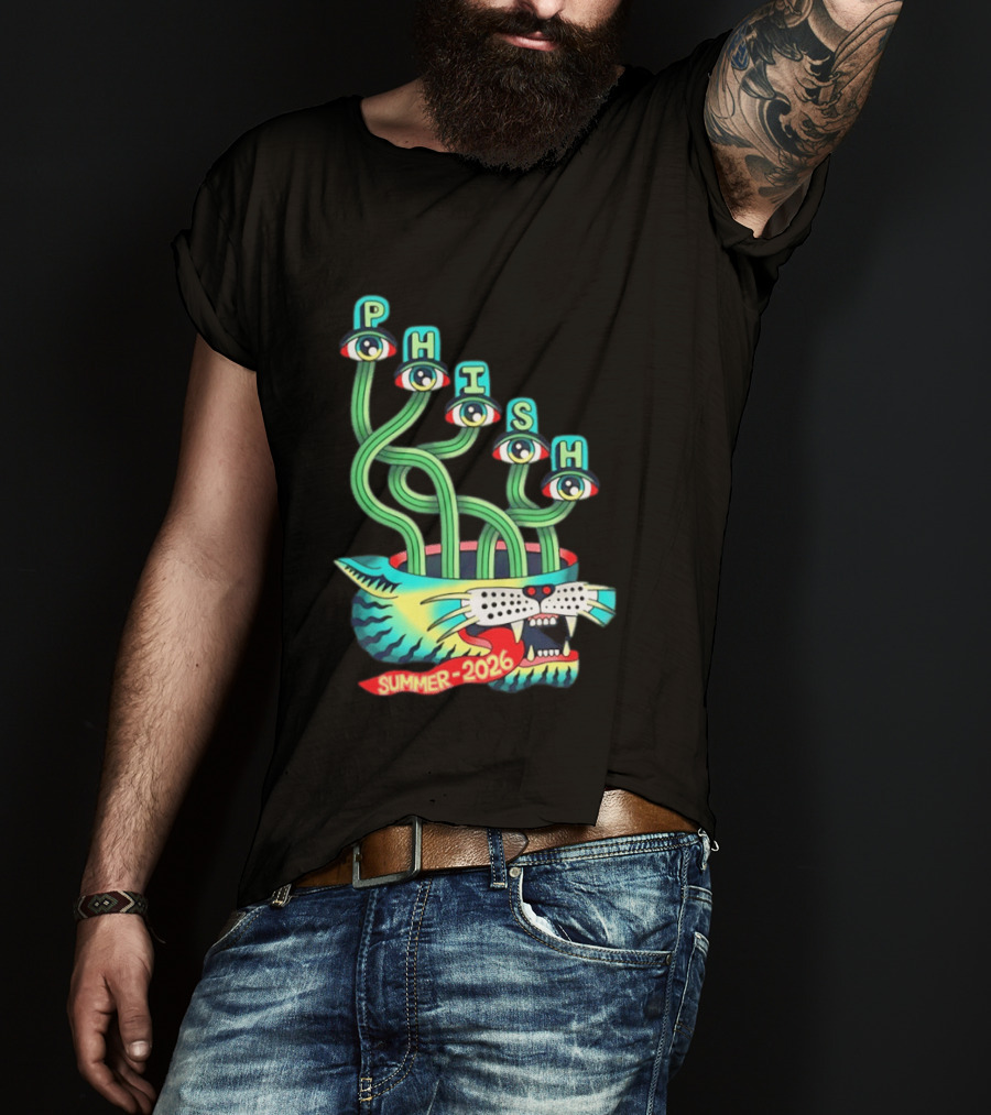 Phish Summer 2026 Jam Band Psychedelic Cat Eye Stalks T-Shirt