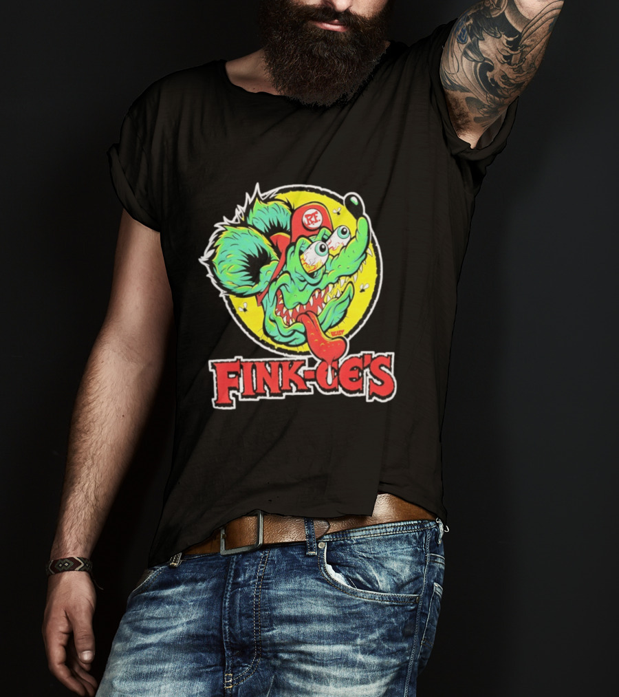 Fink Oe's Rat Fink RE Beast Ed Roth Hot Rod T-Shirt
