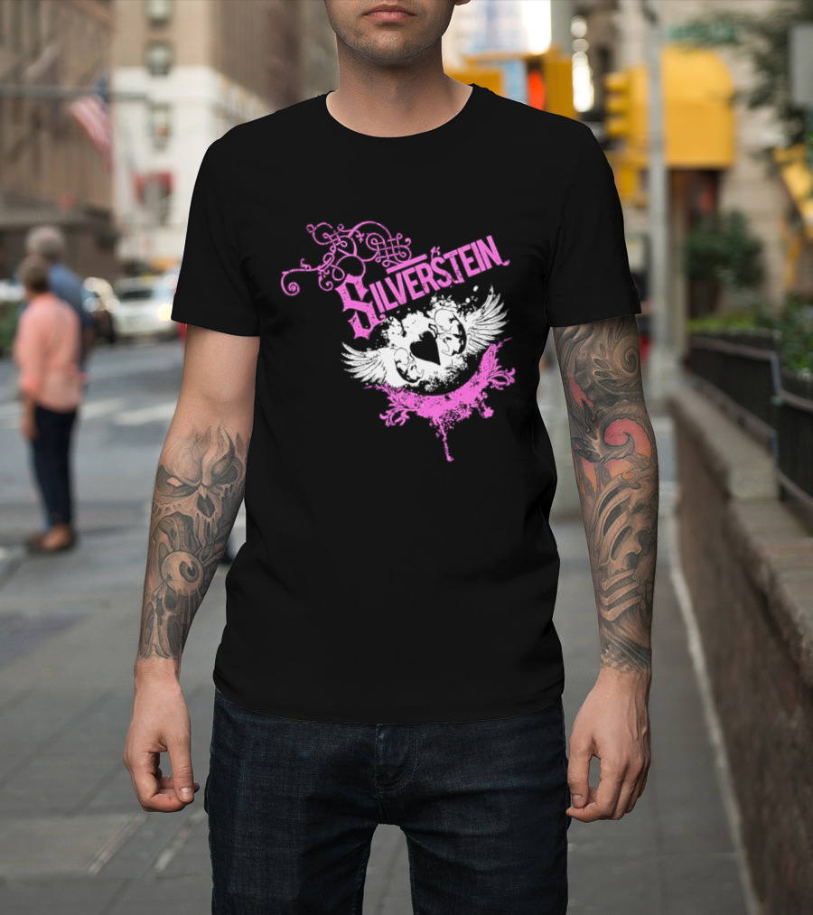 Silverstein Heart Winged Angels Post Hardcore Fashion T-Shirt