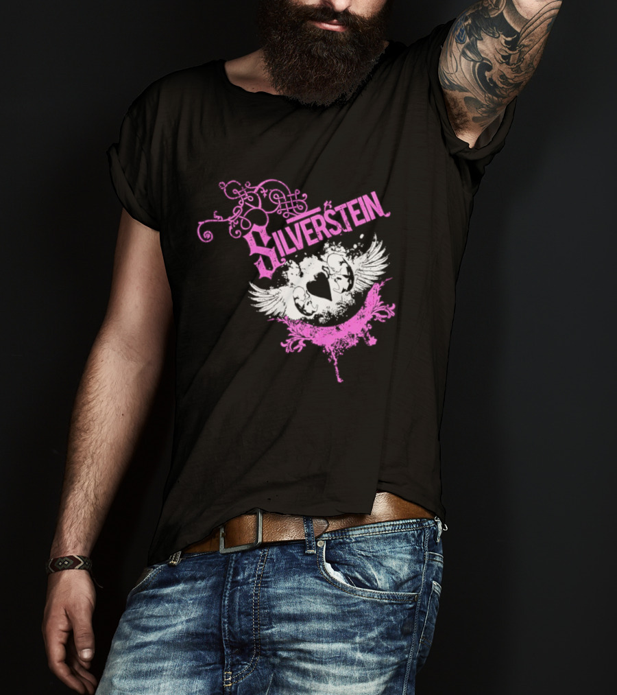 Silverstein Heart Winged Angels Post Hardcore Fashion T-Shirt