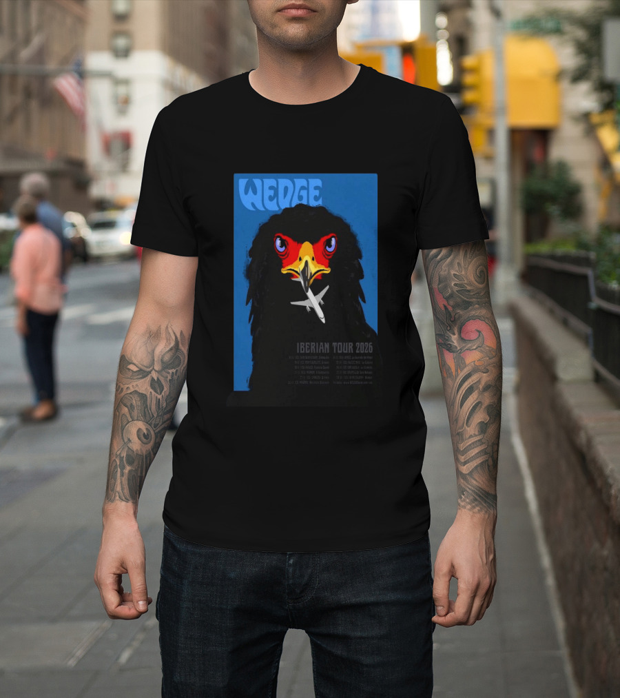 Wedge Iberian Tour 2026 With Airplane And Eagle T-Shirt
