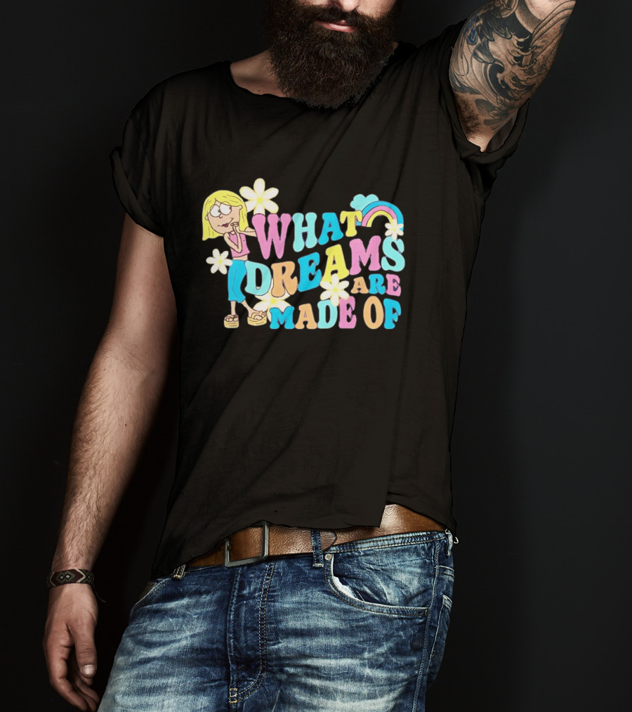 What Dreams Are Made Of Cartoon Girl Rainbow Flower T-Shirt