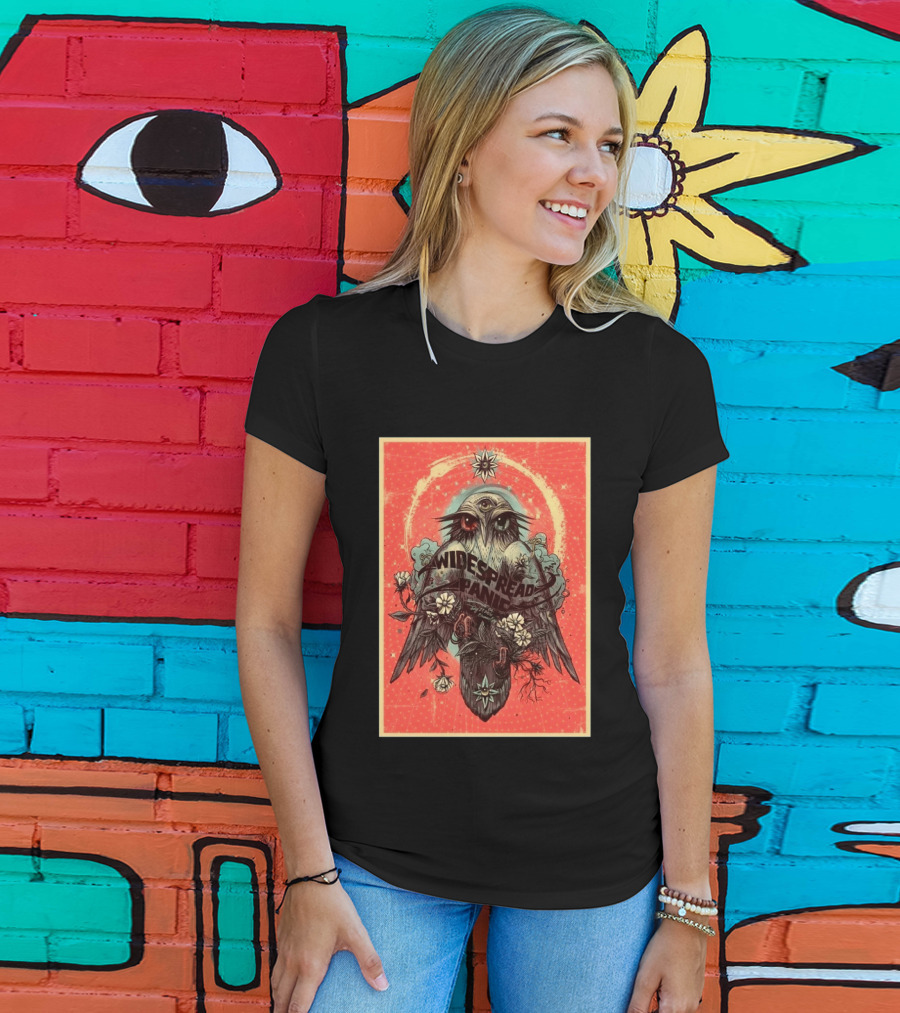 Widespread Panic Sacramento 2026 Event July 21 Venue Channel 24 Owl With Third Eye Floral Motif T-Shirt