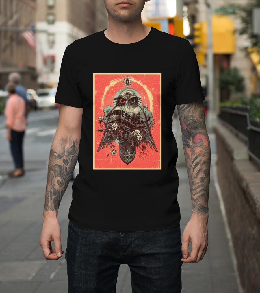 Widespread Panic Sacramento 2026 Event July 21 Venue Channel 24 Owl With Third Eye Floral Motif T-Shirt