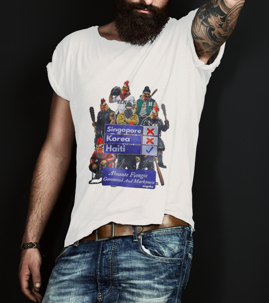 Ahsante Fiongos Goonmond Murkymen Haiti Rooster Crew T-Shirt