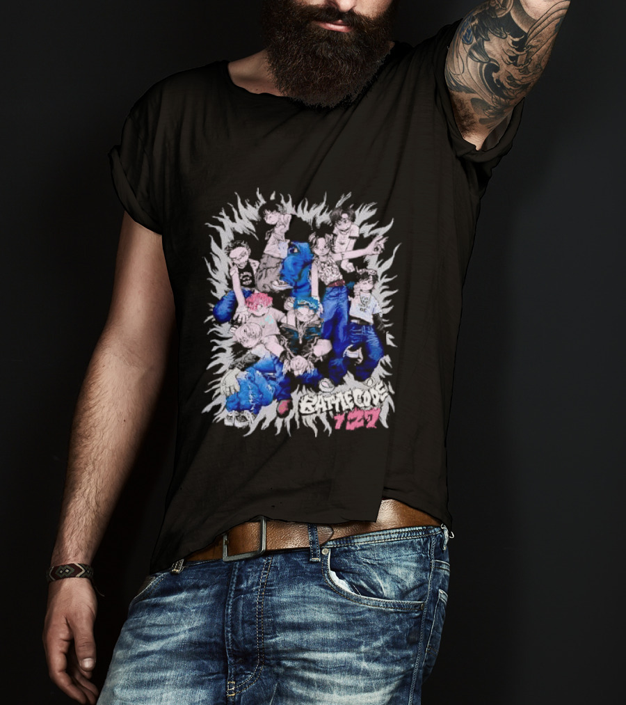 Battlecode 127 Anime Manga Characters Dynamic Group Pose T-Shirt