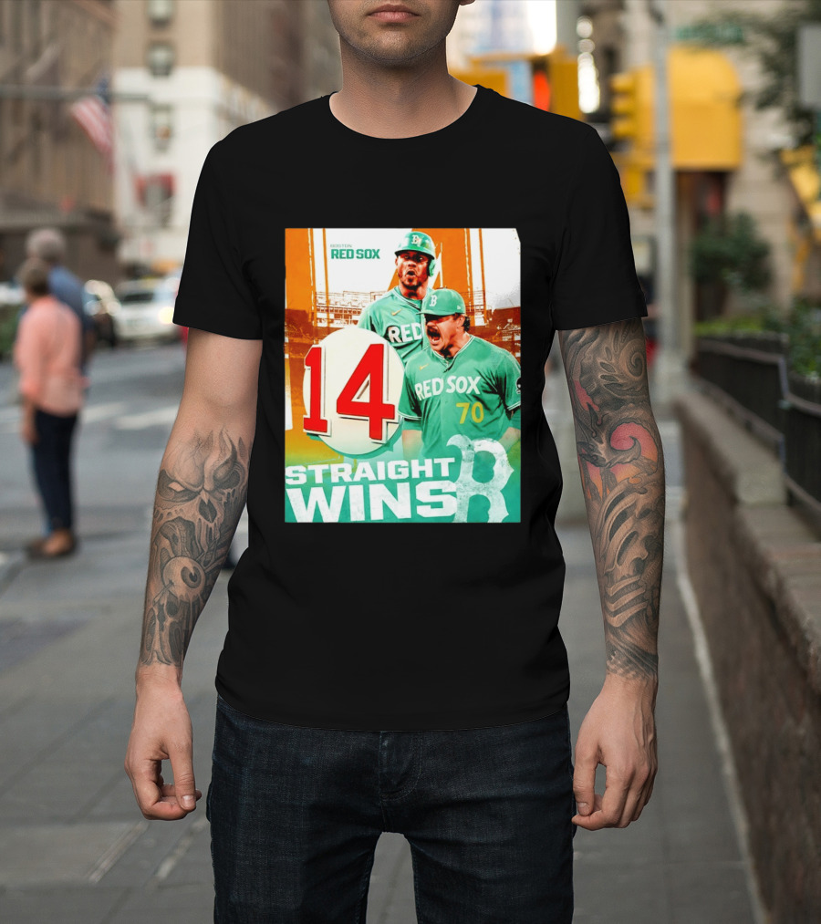 Boston Red Sox 14 Straight Wins Number 70 Celebration T-Shirt