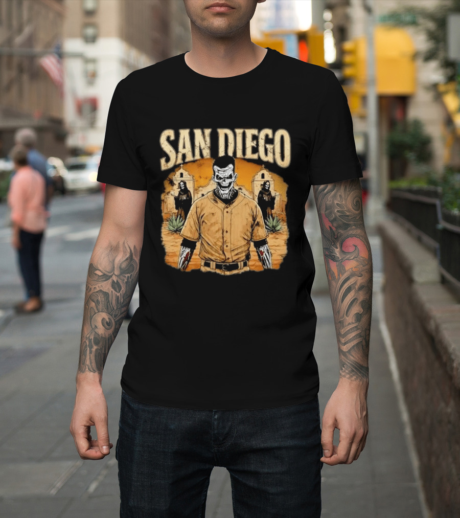 San Diego Grim Reaper Zombie Baseball Player T-Shirt