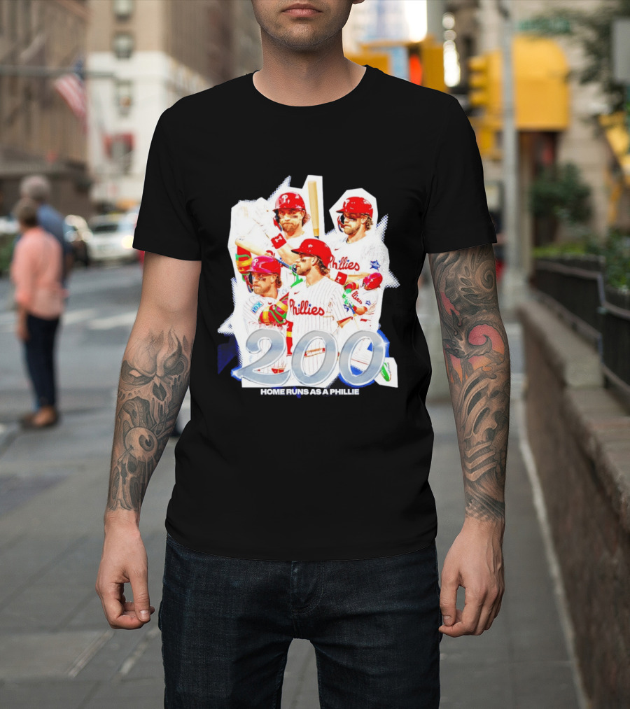 Honor Bryce Harper's Phillies 200 Home Runs T-Shirt