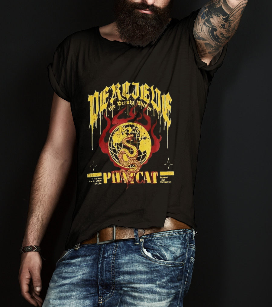 Phatcat Perceive The Reality Within Born To Be Free Snake Sphere Of Deception T-Shirt
