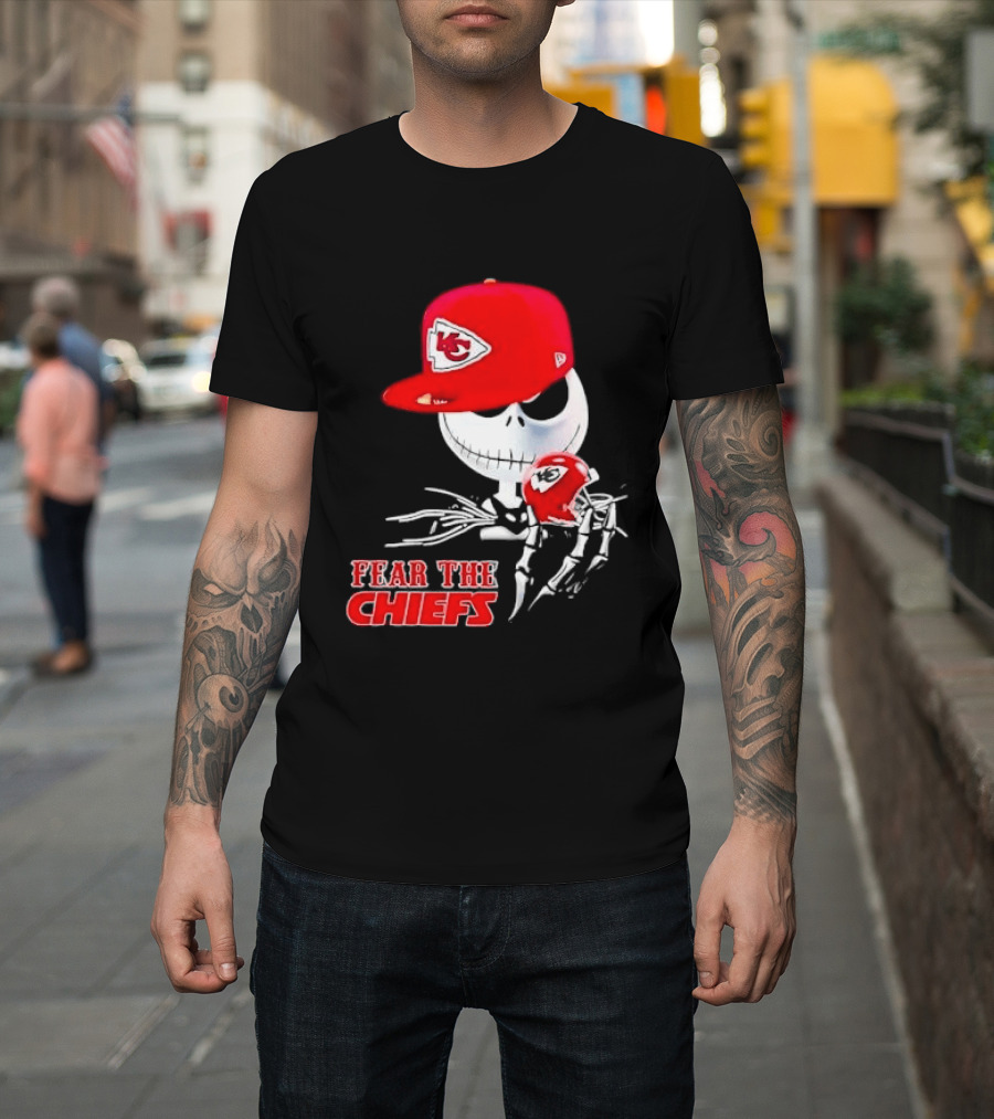 Jack Skellington Kansas City Chiefs Helmet Fear The Chiefs T-Shirt