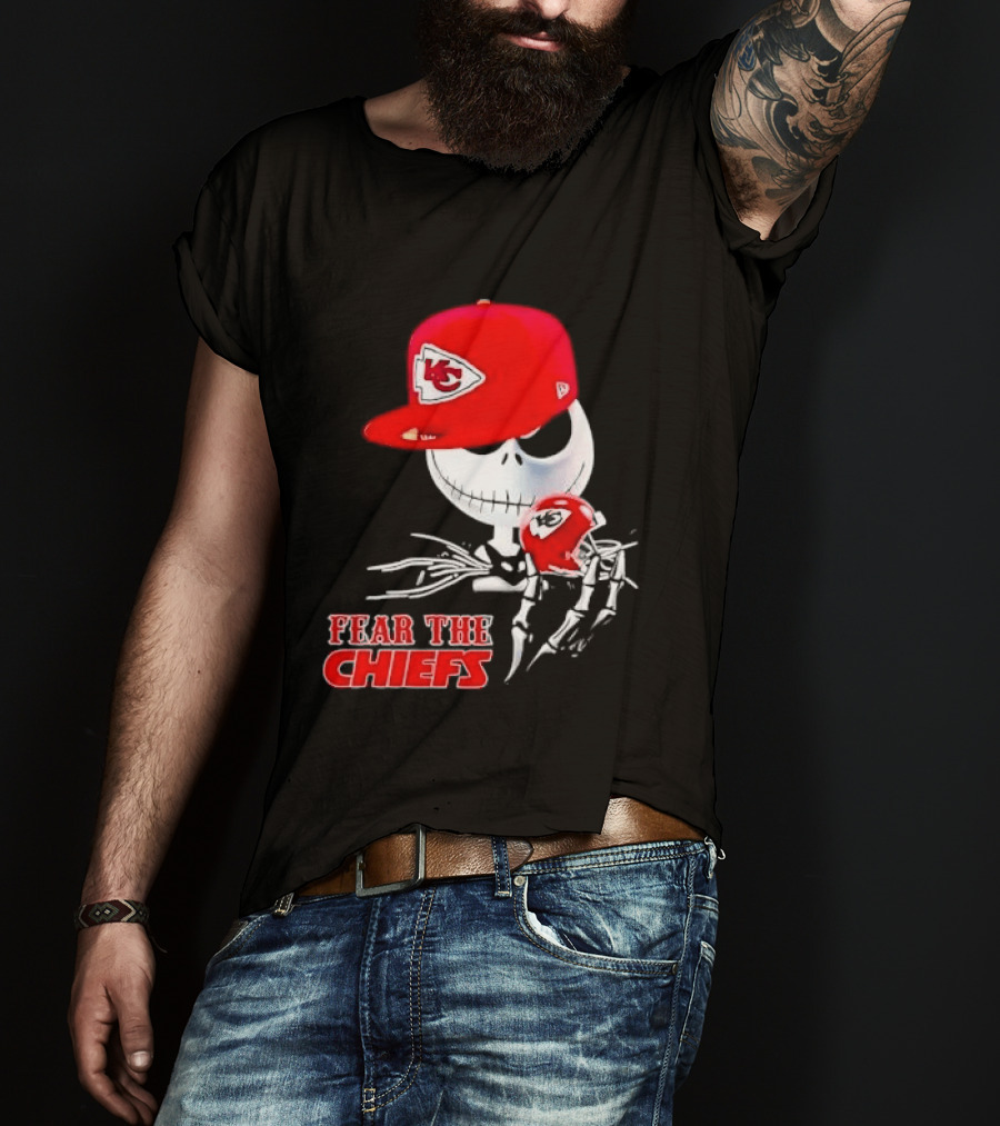 Jack Skellington Kansas City Chiefs Helmet Fear The Chiefs T-Shirt