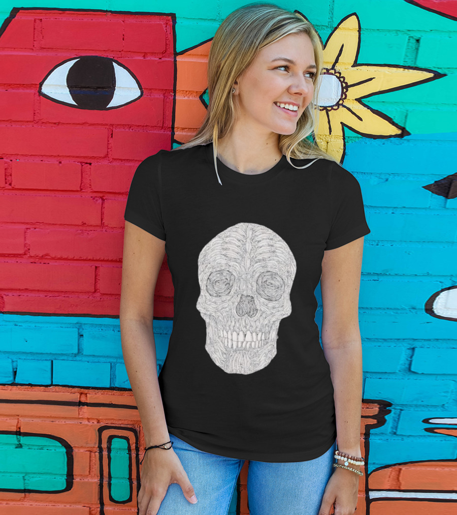 Salmon Fish Bones Skull T-Shirt