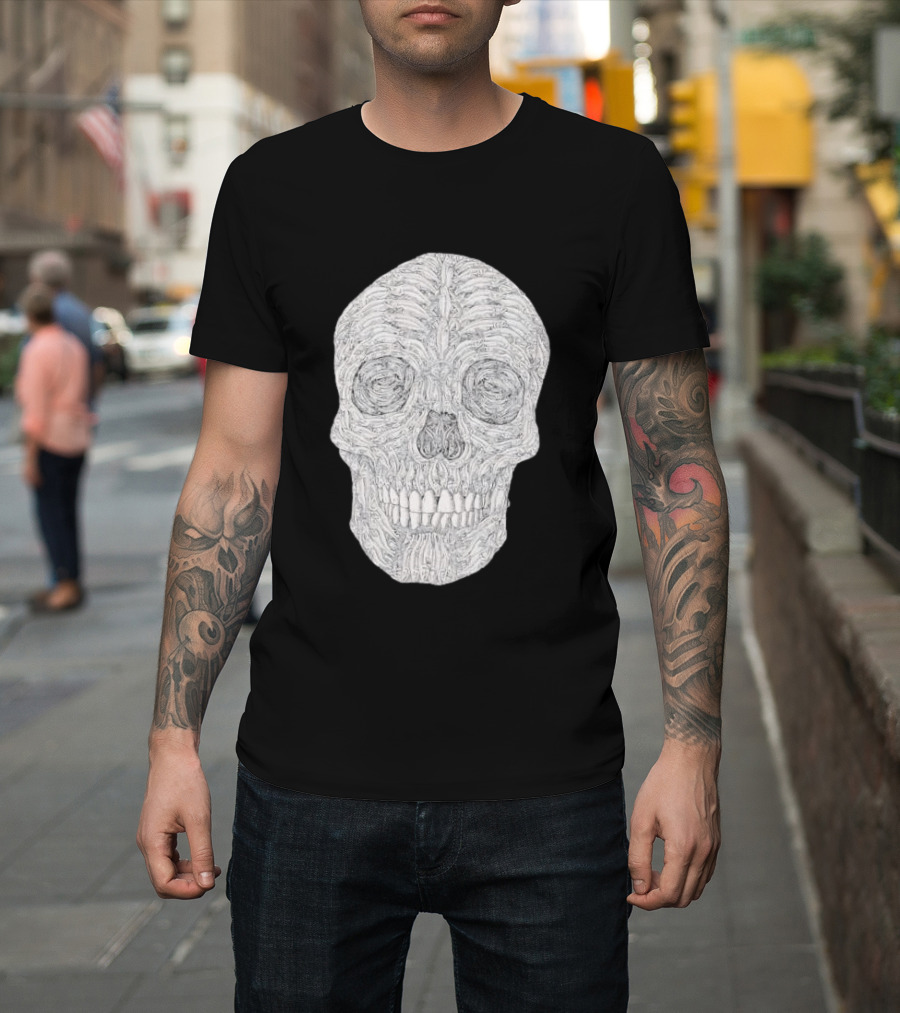 Salmon Fish Bones Skull T-Shirt