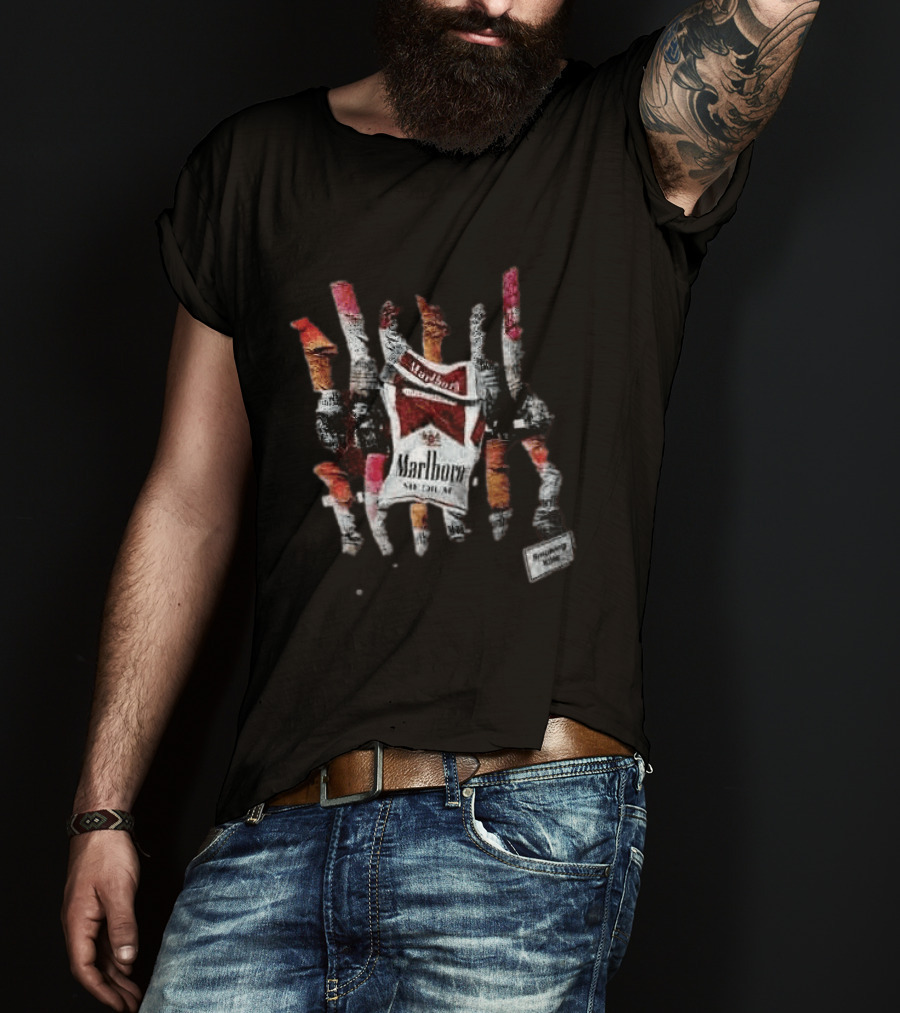 Marlboro Medium Cigarette Butts Collage Street T-Shirt