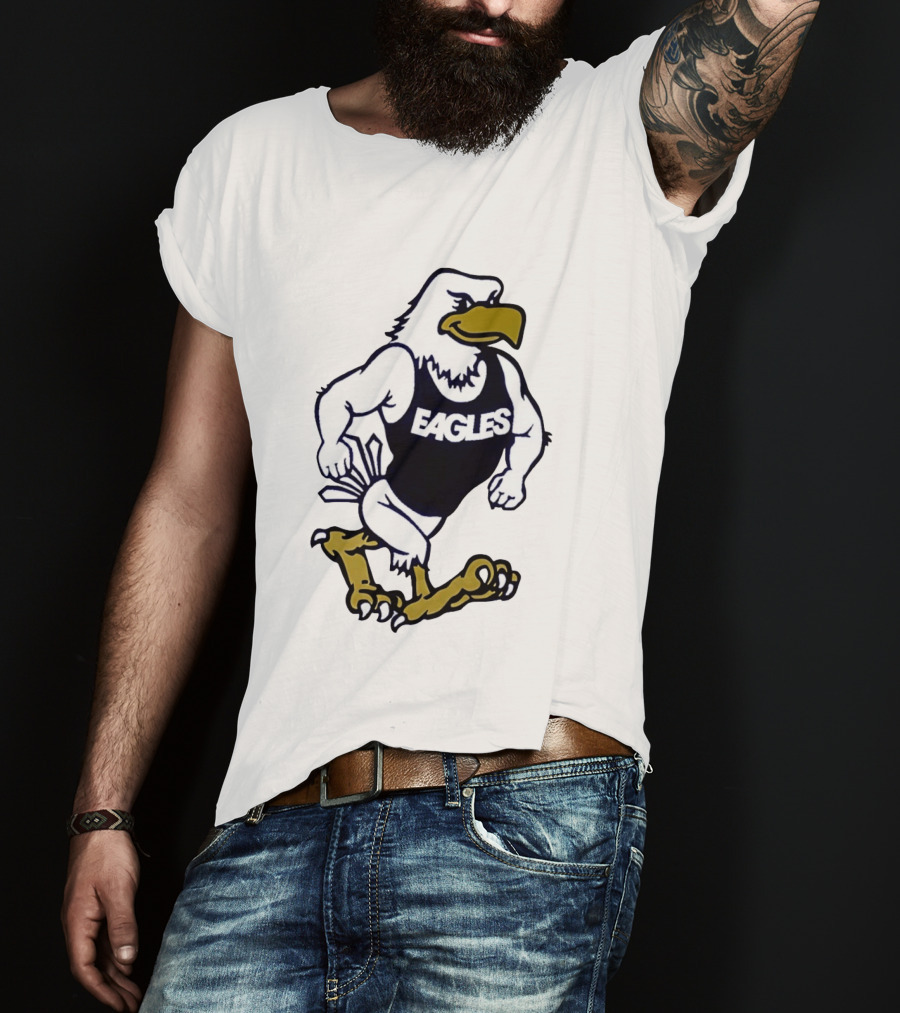 Eagles Athletic Mascot Running Eagle Motif T-Shirt