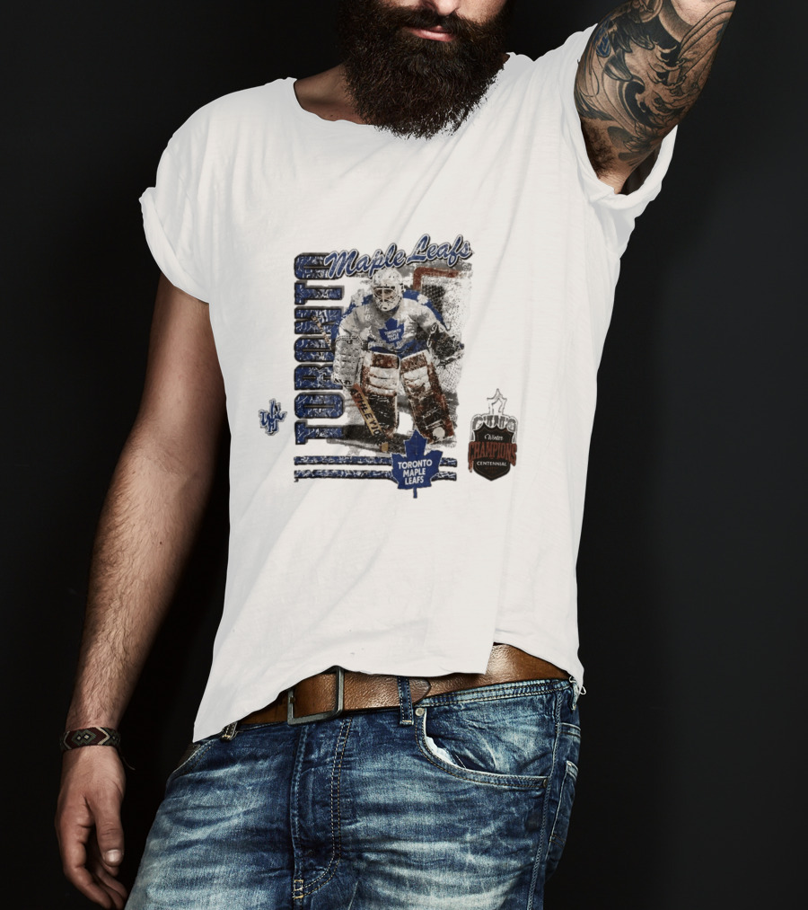 Toronto Maple Leafs Centennial Champions Vintage Hockey Goalie Gear T-Shirt