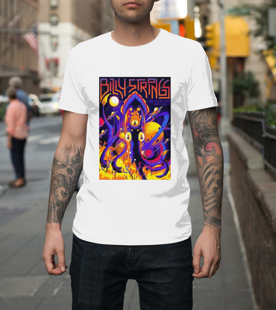 Billy Strings Boston MA July 21 22 2026 Live Agganis Arena Event Psychedelic Cosmic Squid T-Shirt