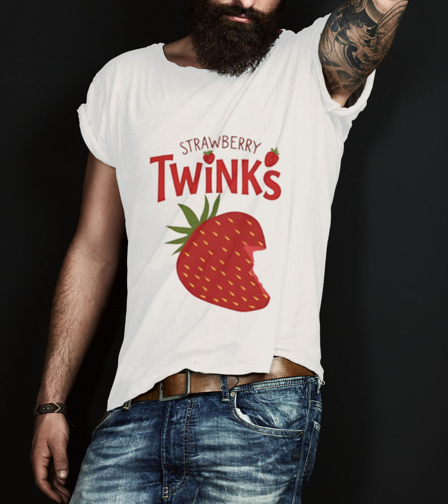 Strawberry Twinks Bitten Berry Fun Playful T-Shirt