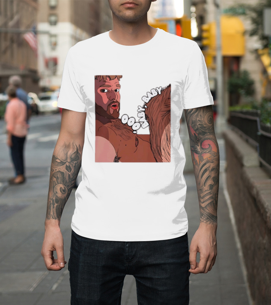 Ooo Baby Bearded Man Illustrated Expression T-Shirt