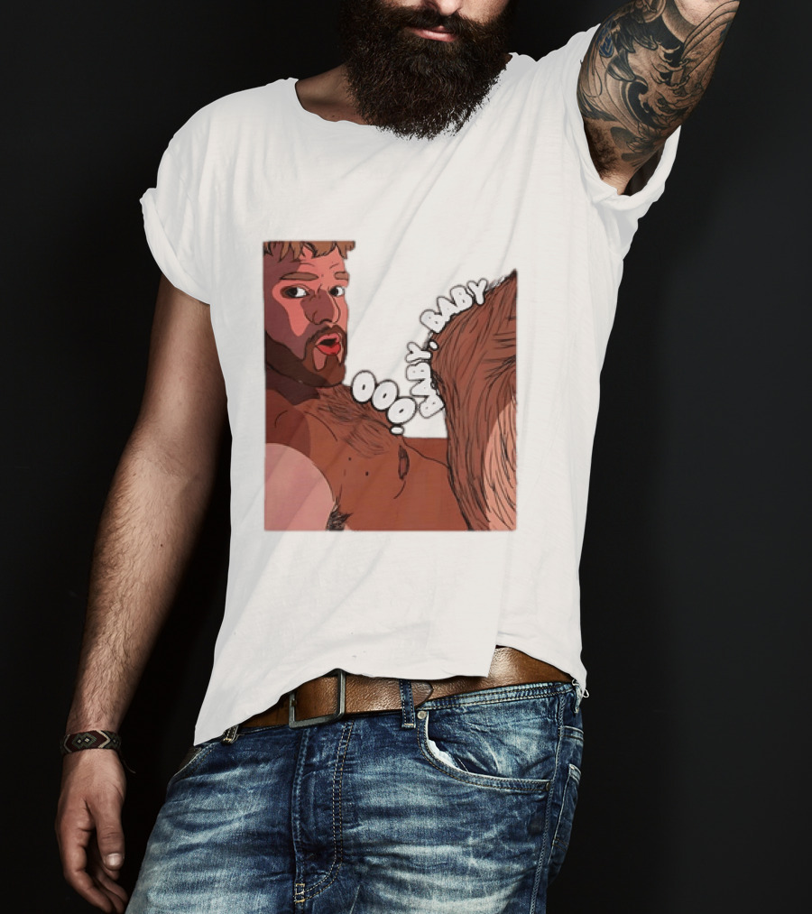 Ooo Baby Bearded Man Illustrated Expression T-Shirt