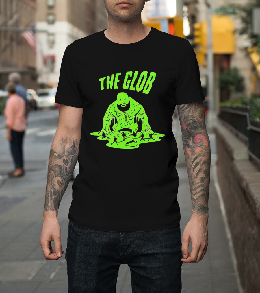 The Glob Justin Mason Melting Green Monster With Running Figures T-Shirt