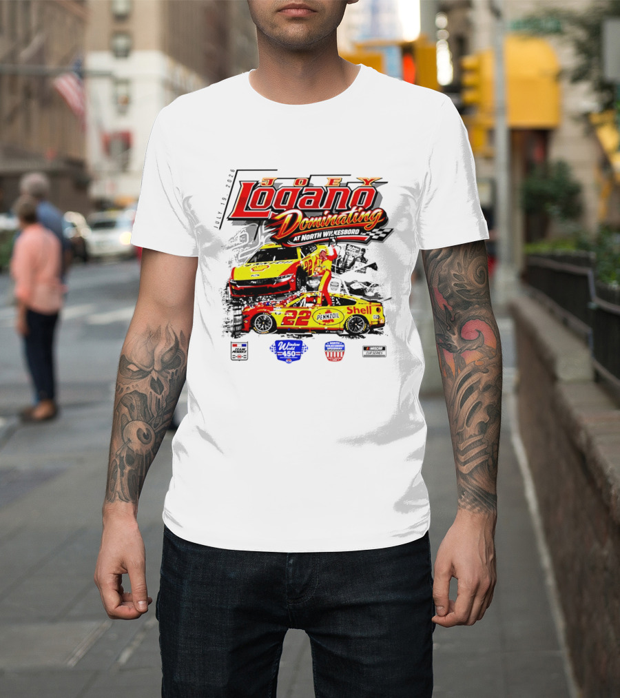 Joey Logano Dominating July 18 2026 North Wilkesboro Pennzoil Shell 22 Racing T-Shirt