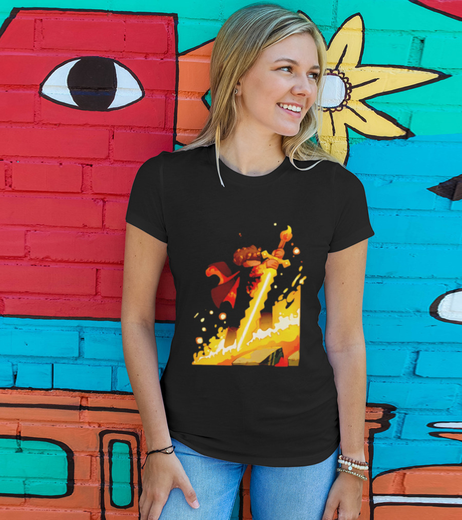 FlameFrags Sword Gaming Fantasy Adventure Warrior T-Shirt