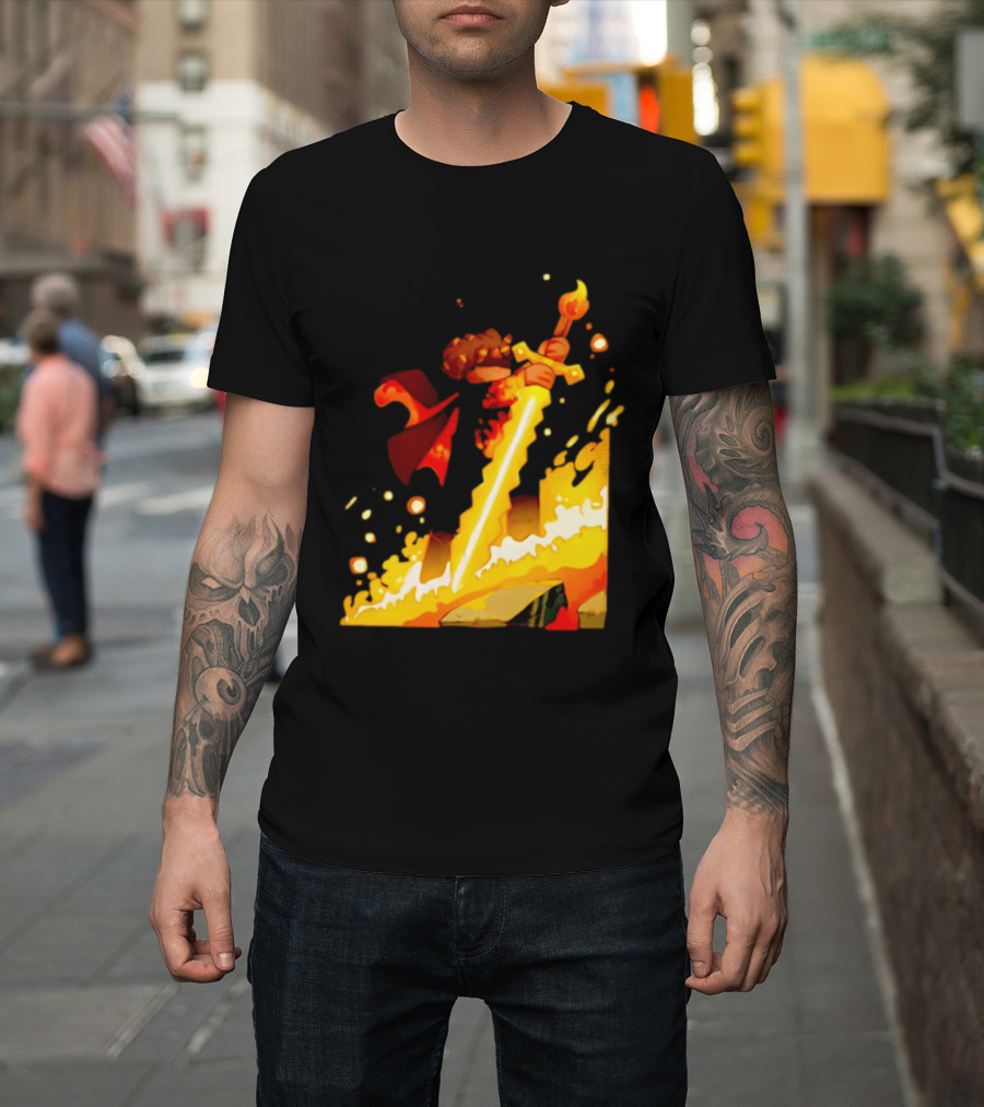 FlameFrags Sword Gaming Fantasy Adventure Warrior T-Shirt