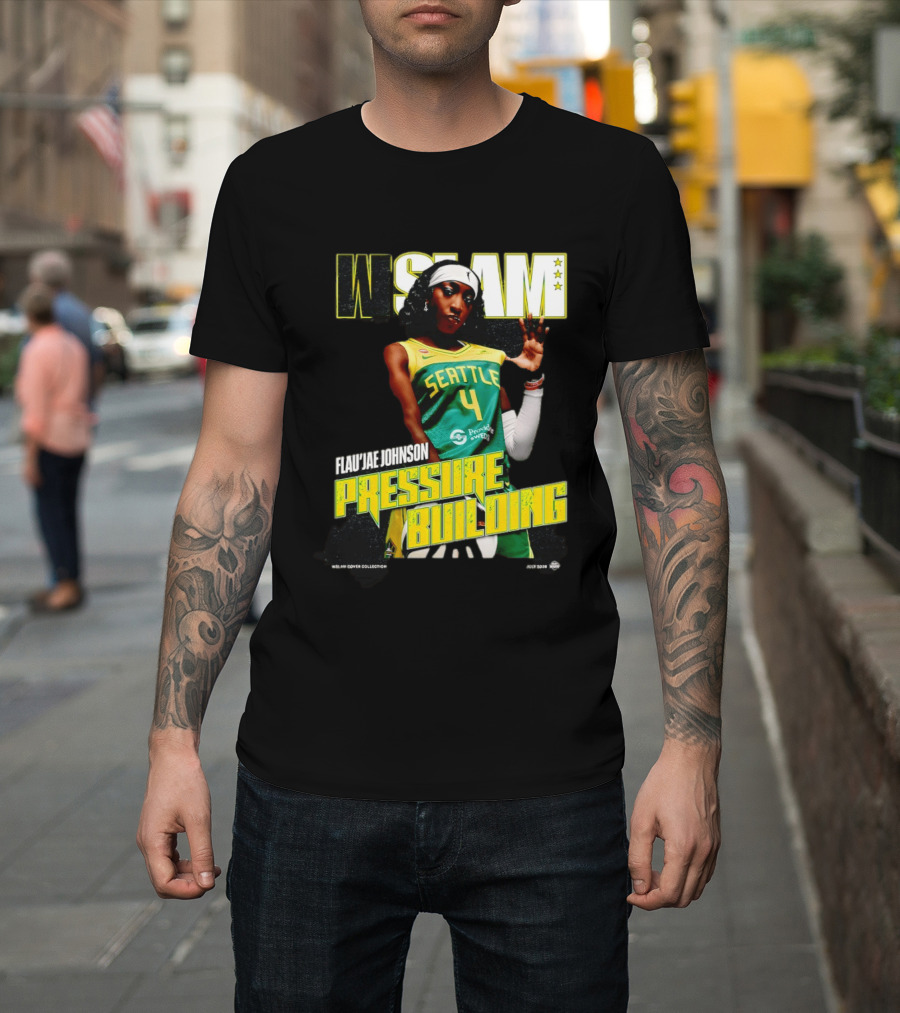 W SLAM Flau'jae Johnson Seattle Storm Pressure Building T-Shirt