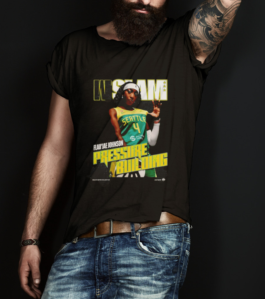 W SLAM Flau'jae Johnson Seattle Storm Pressure Building T-Shirt