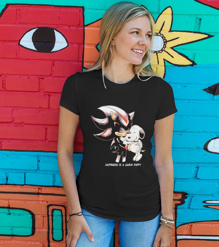 Happiness Is A Warm Puppy Shadow The Hedgehog Embrace T-Shirt
