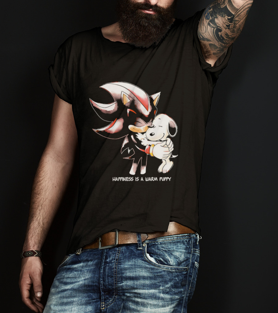 Happiness Is A Warm Puppy Shadow The Hedgehog Embrace T-Shirt