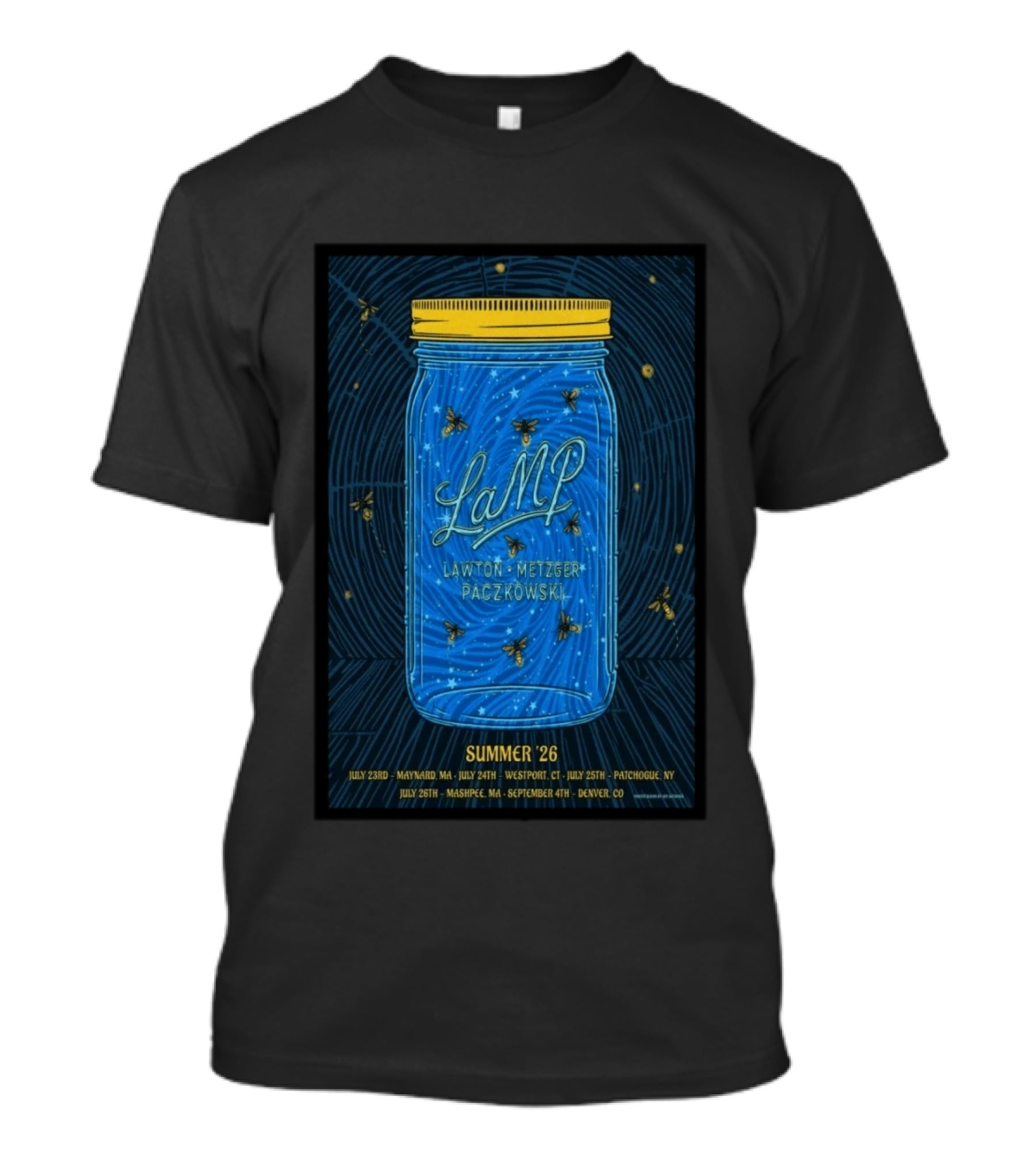 LAMP Summer '26 Tour Lawton Metzger Paczkowski With Fireflies And Dates T-Shirt