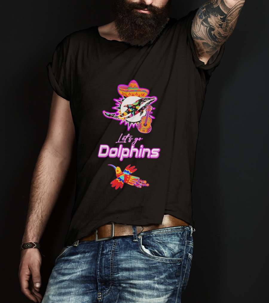 Let's Go Dolphins Hispanic Heritage Mexican Folk Fiesta T-Shirt