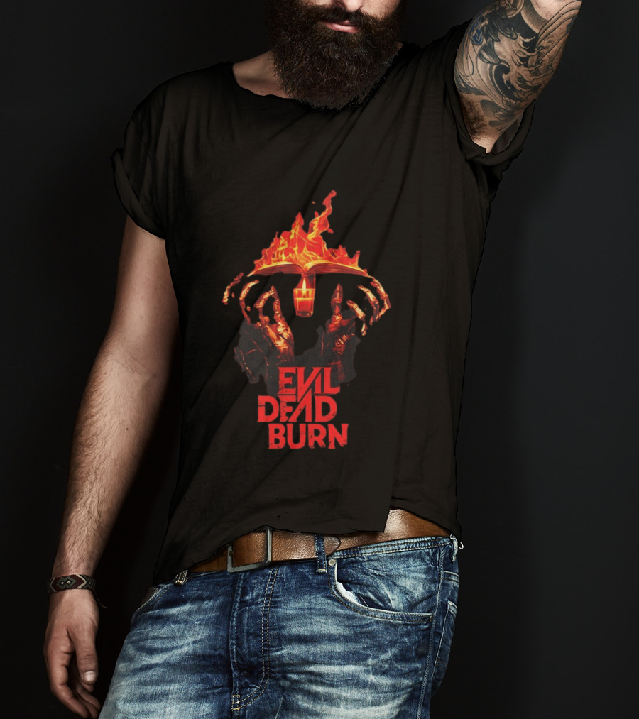 Evil Dead Burn Flaming Book Horror Visuals T-Shirt