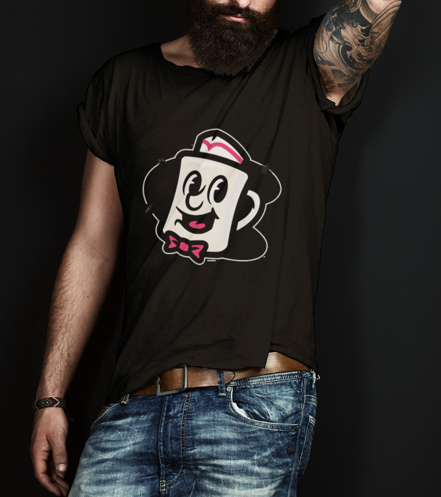 Diner Coffee Cup Cartoon With Smile And Bowtie T-Shirt