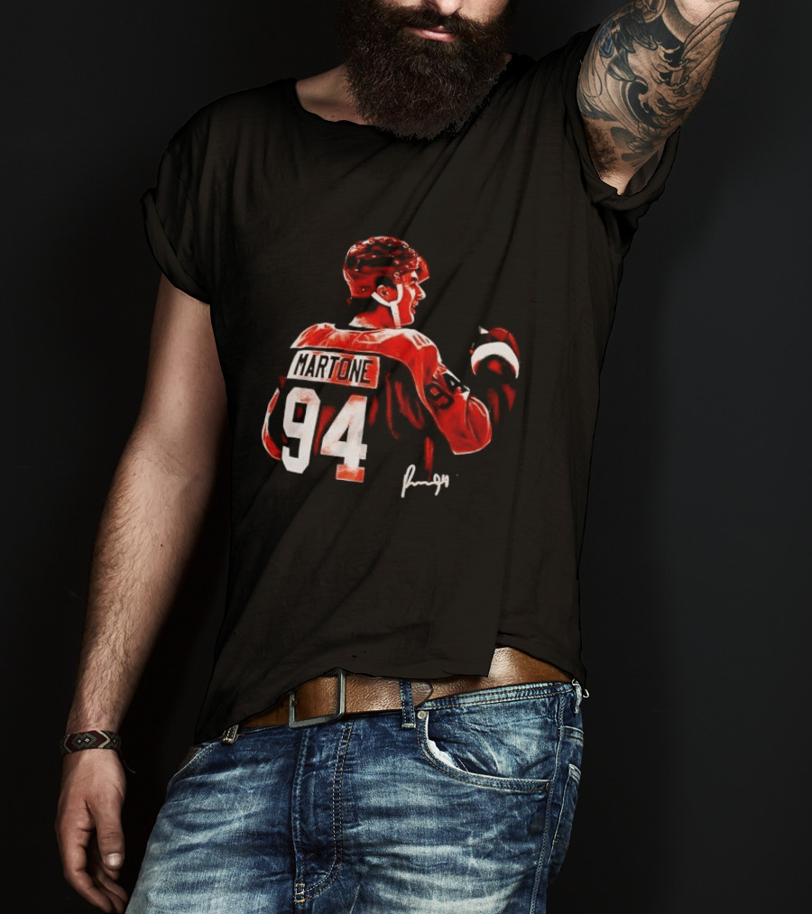 Martone 94 Hockey Player Jersey Design Rugged T-Shirt