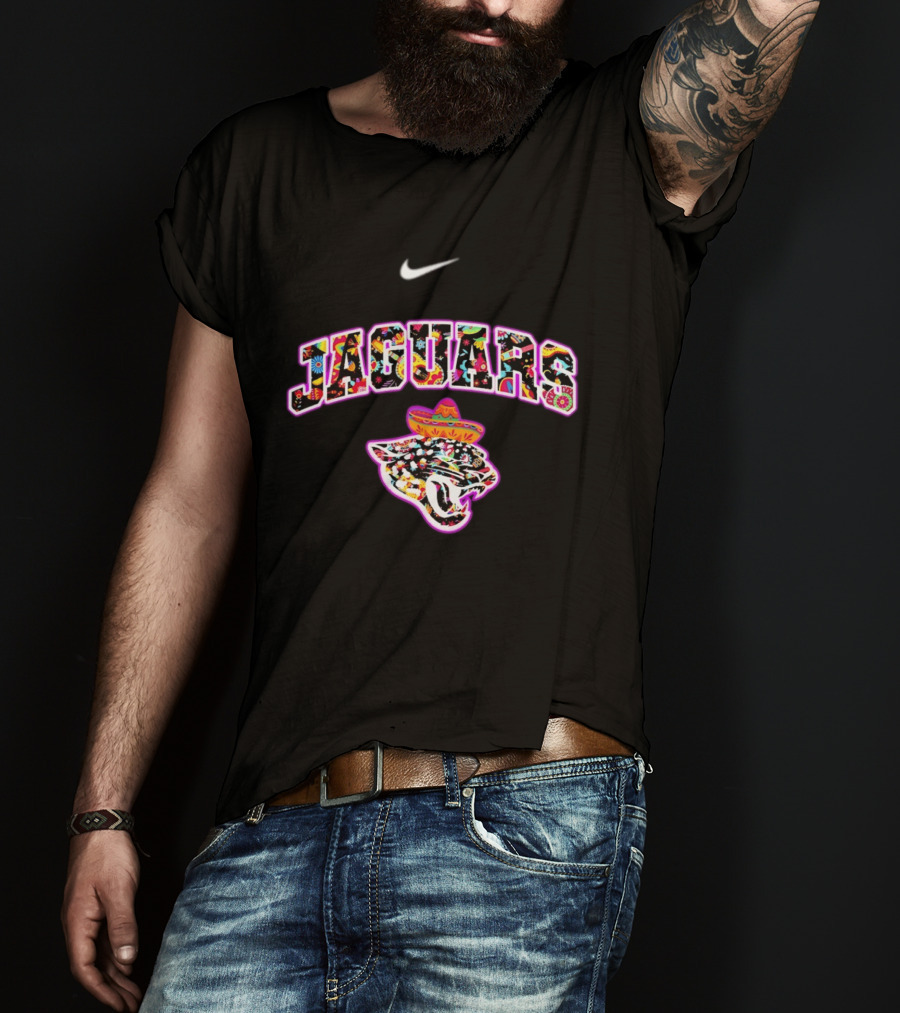 Nike Jaguars Sombrero Fiesta Colorful T-Shirt