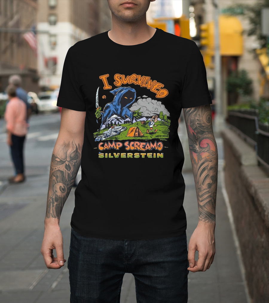 Silverstein I Survived Camp Screamo Tour 2026 North America Camping Adventure T-Shirt