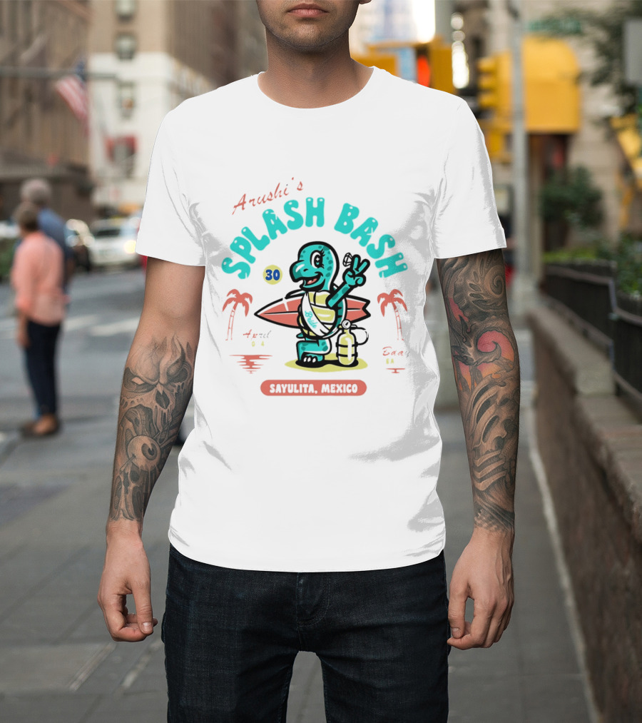 Arushi's Splash Bash Surfing Turtle 30th Birthday Sayulita Mexico T-Shirt