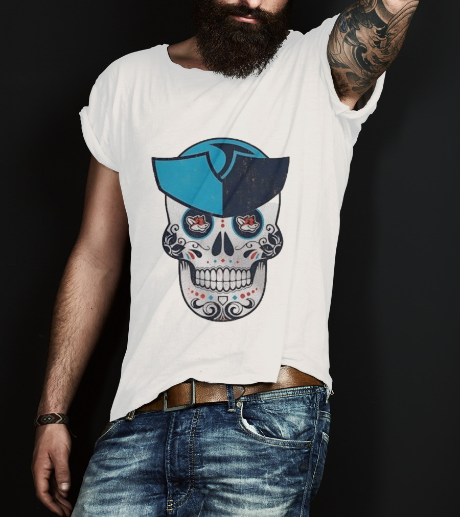 Day Of The Dead Skull Patriot Fox Sports Foxes Football T-Shirt