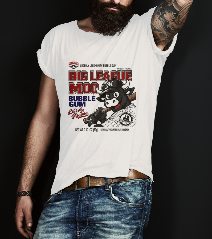 Milwaukee Milkmen Big League Moo Bubble Gum Udderly Legendary Made In USA T-Shirt