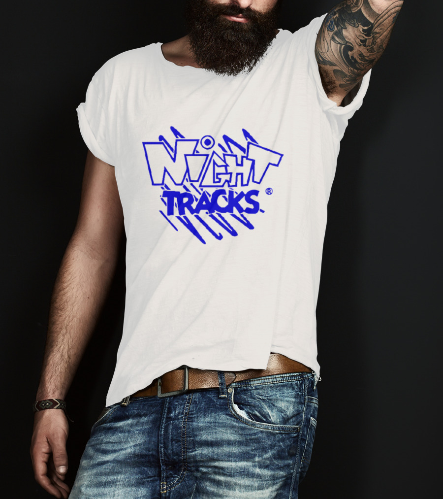 Night Tracks Retro Bold Blue T-Shirt