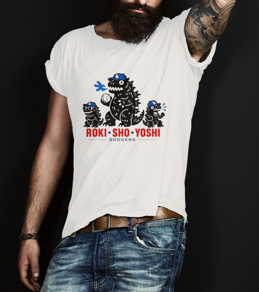 Roki Sho Yoshi Dodgers LA Cap Monsters T-Shirt