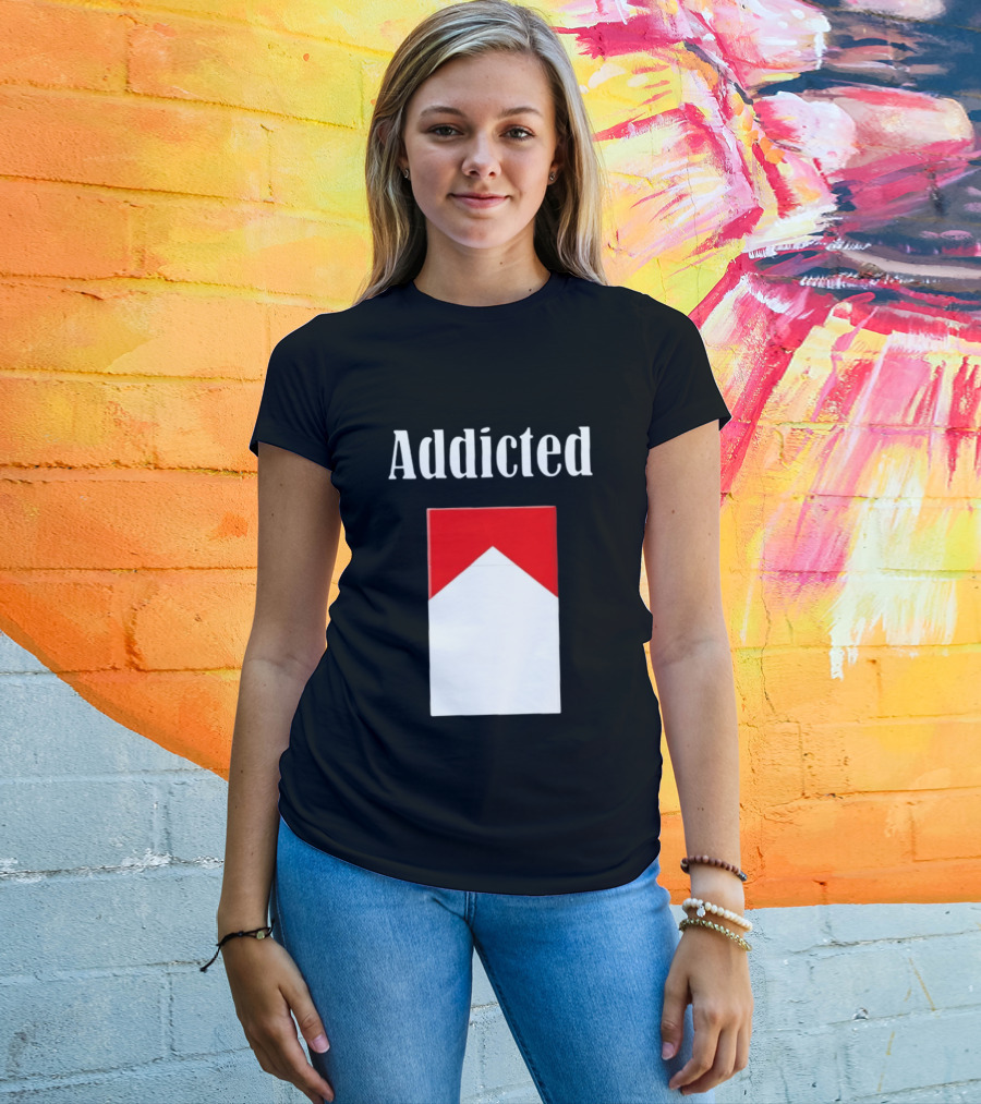 Addicted Cigarette Pack Minimalist Marlboro T-Shirt
