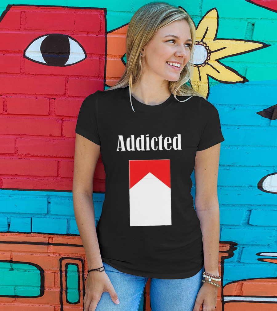 Addicted Cigarette Pack Minimalist Marlboro T-Shirt